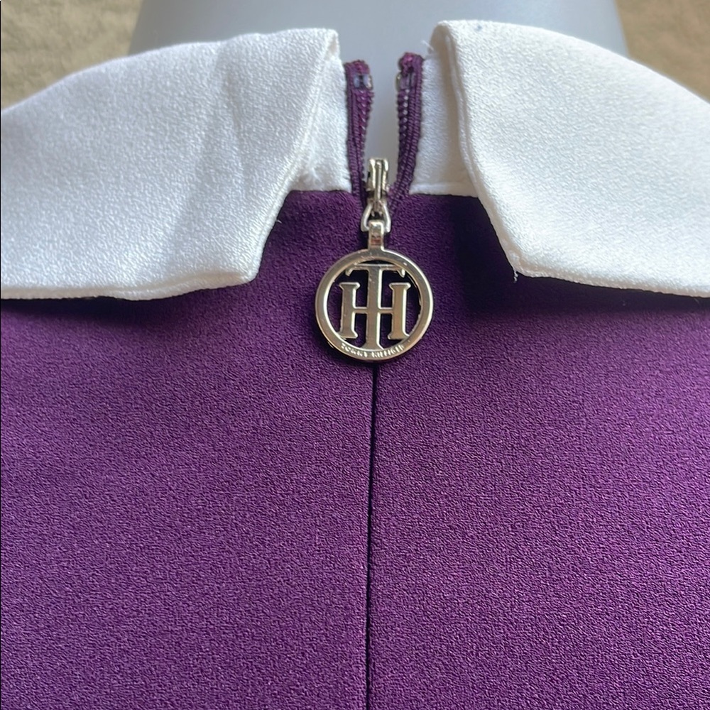Vintage Purple Tommy Hilfiger Sleeveless Dress with White Collar - Picture 8 of 11